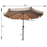 10ft Patio Umbrella Market Table Round Umbrella Outdoor Garden Umbrellas with Crank and Push Button Tilt for Pool Shade Outside