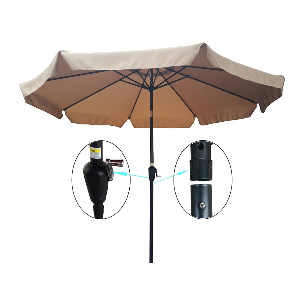 10ft Patio Umbrella Market Table Round Umbrella Outdoor Garden Umbrellas with Crank and Push Button Tilt for Pool Shade Outside