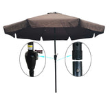 10ft Patio Umbrella Market Table Round Umbrella Outdoor Garden Umbrellas with Crank and Push Button Tilt for Pool Shade Outside