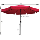 10ft Patio Umbrella Market Table Round Umbrella Outdoor Garden Umbrellas with Crank and Push Button Tilt for Pool Shade Outside
