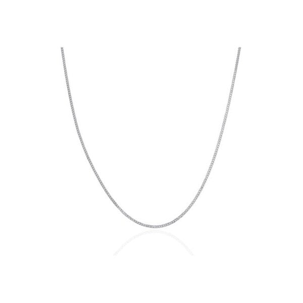 10k Solid White Gold Gourmette Chain Necklace 1.5mm