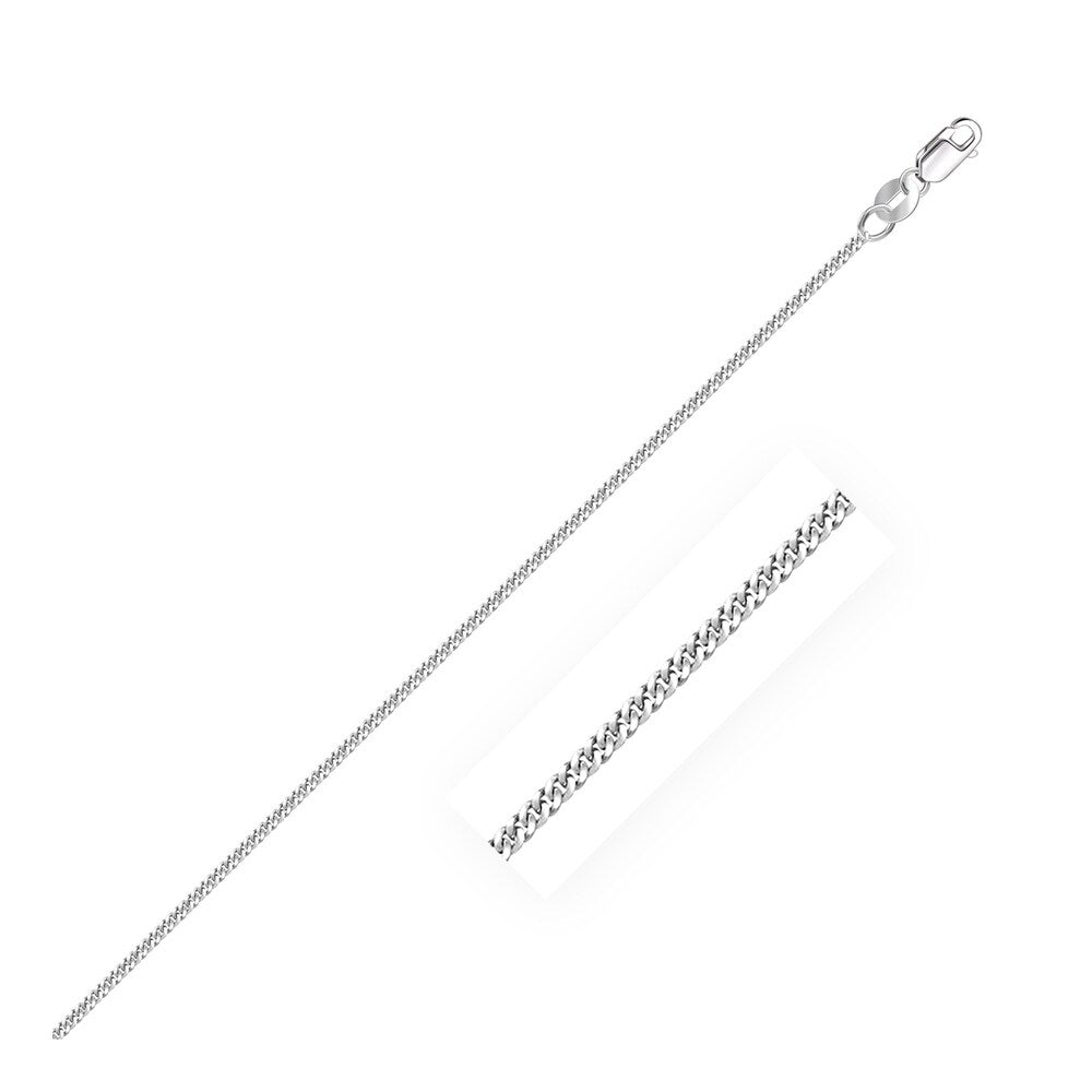 10k Solid White Gold Gourmette Chain Necklace 1.5mm