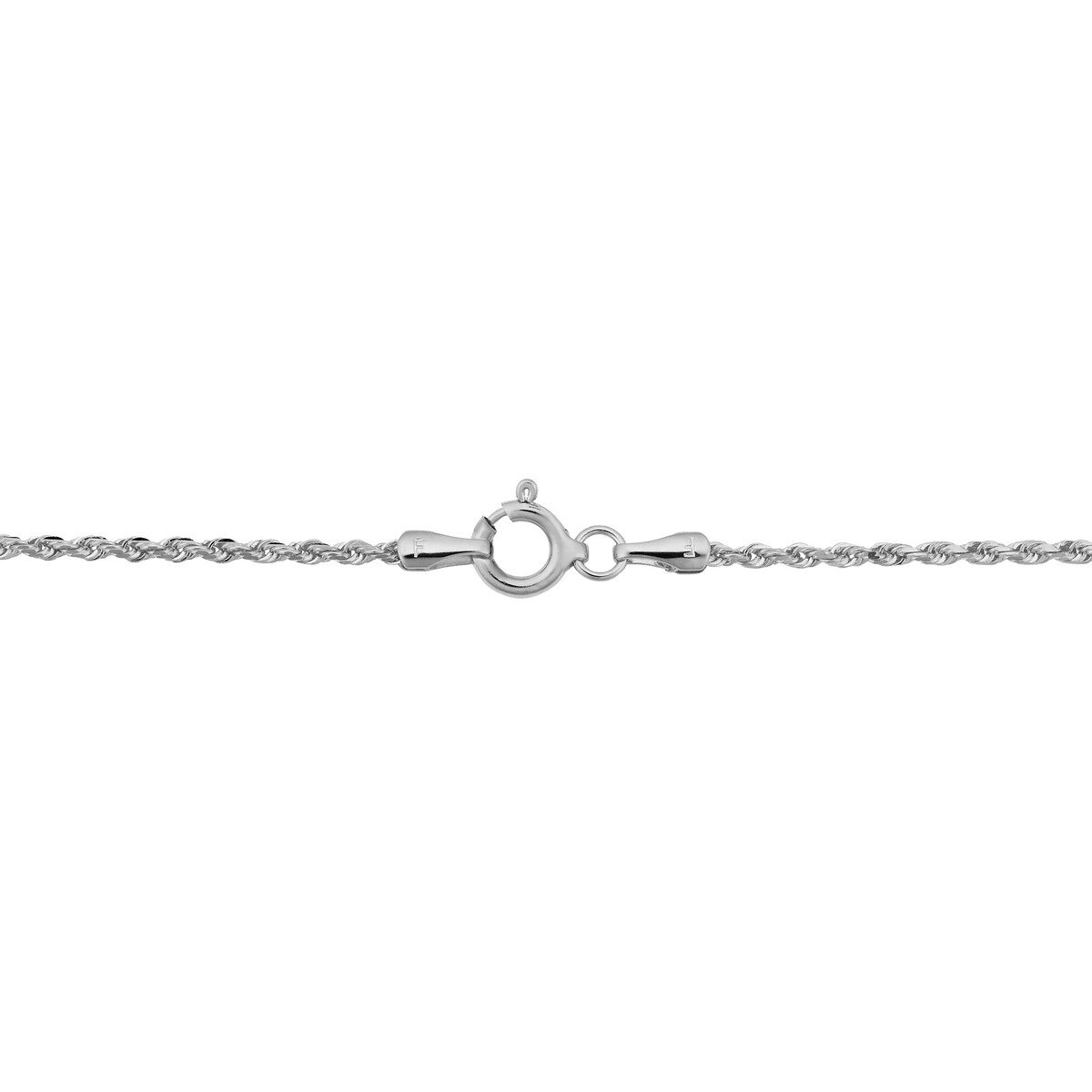 10k White Gold 1.5 millimeter Rope Chain Necklace