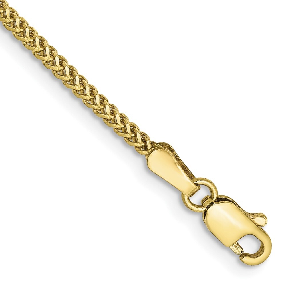 10k Yellow Gold 1.3mm Franco Chain Bracelet, 7"