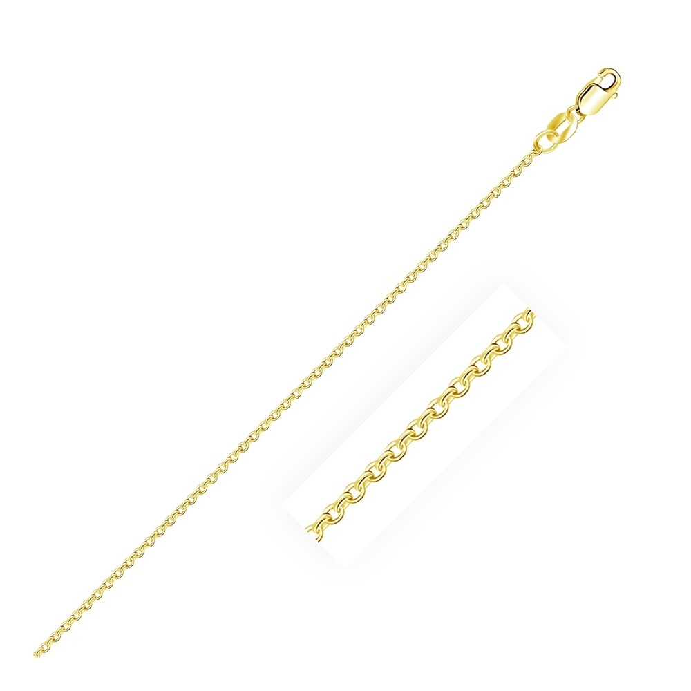 10k Yellow Gold Cable Chain Necklace 1.1mm Round Links