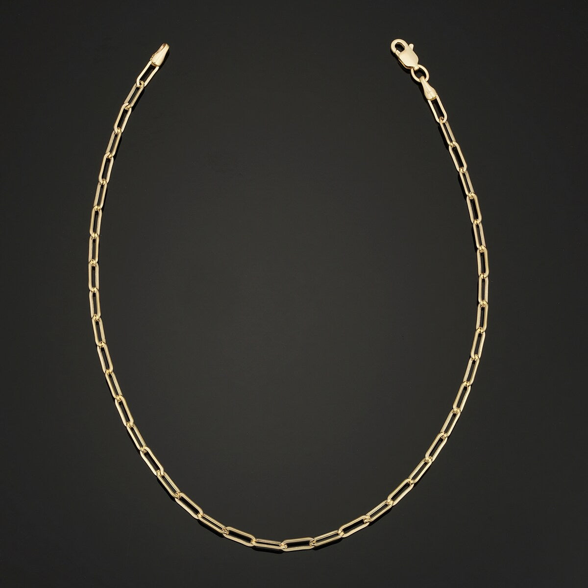 10k Yellow Gold Polished Paperclip Chain Bracelet (2.5 millimeter, 7.5 inches)