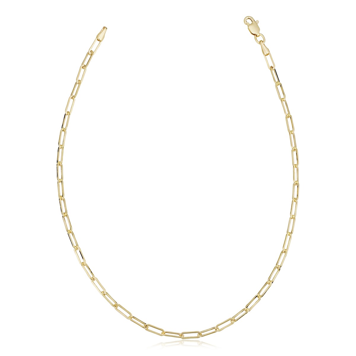 10k Yellow Gold Polished Paperclip Chain Bracelet (2.5 millimeter, 7.5 inches)