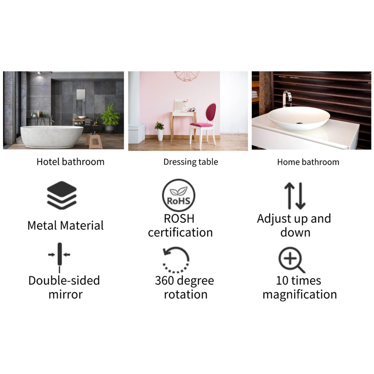 10x Magnifying Wall Mounted Makeup Mirror 10X Magnification Mirror