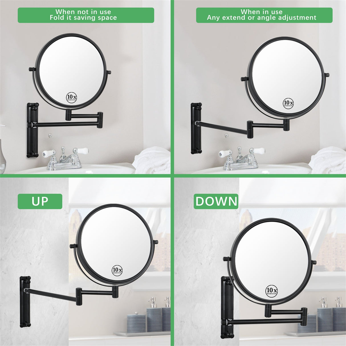 10x Magnifying Wall Mounted Makeup Mirror 10X Magnification Mirror