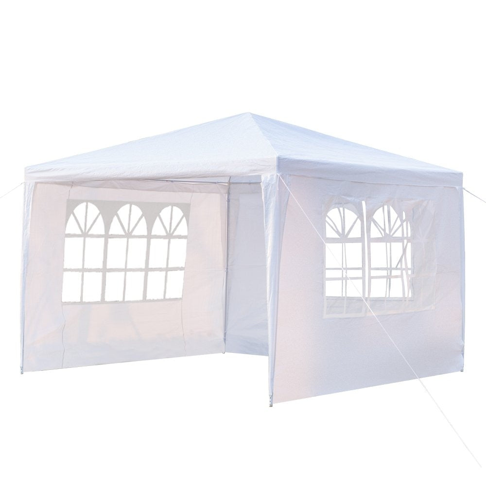10-foot Square White Outdoor Party Canopy Patio Gazebo