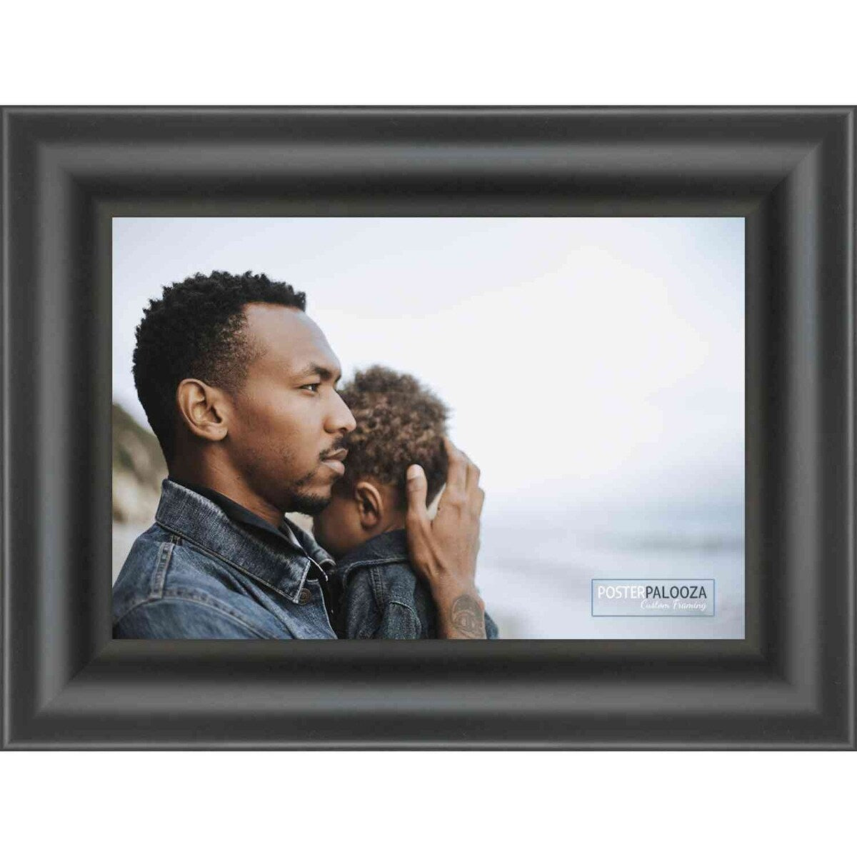 10x13 Contemporary Black Complete Wood Picture Frame with UV Acrylic, Foam Board Backing, & Hardware