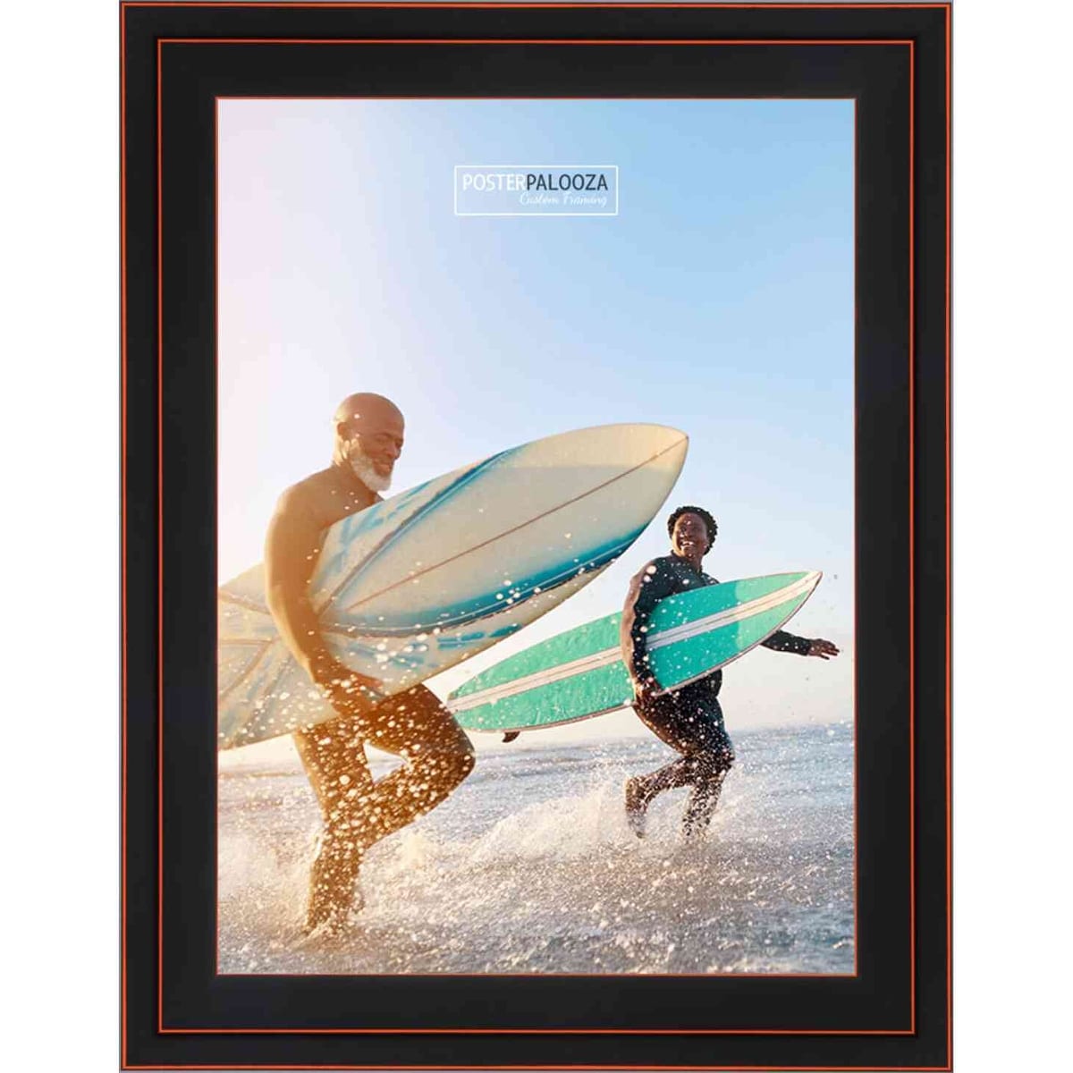 10x14 Contemporary Black Complete Wood Picture Frame with UV Acrylic, Foam Board Backing, & Hardware