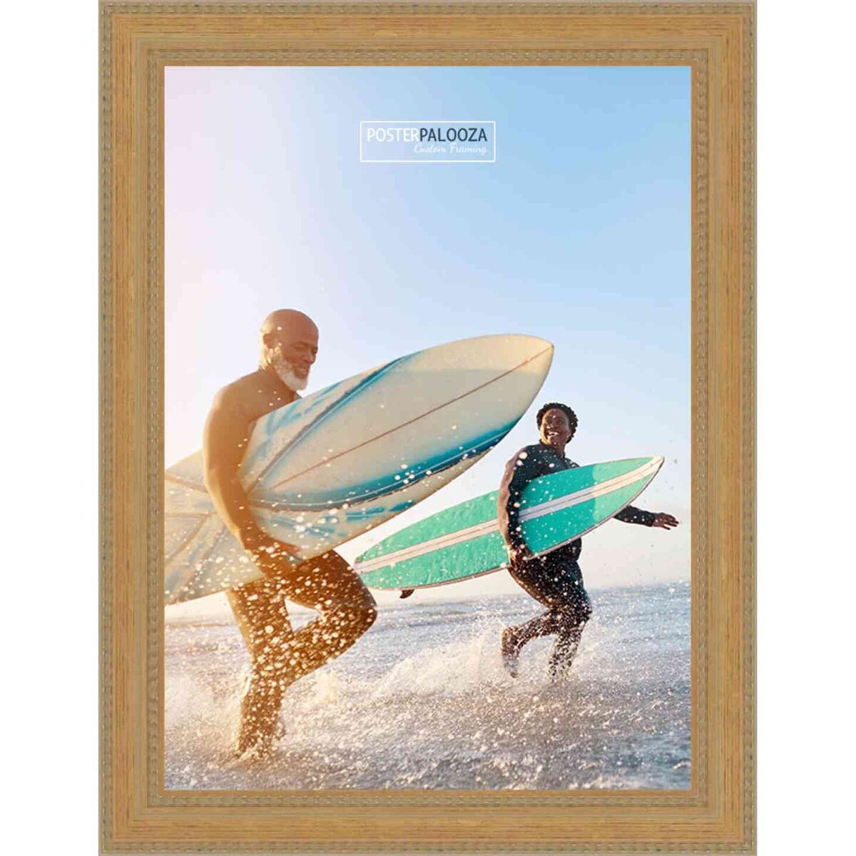 10x14 Traditional Antique Gold Complete Wood Picture Frame with UV Acrylic, Foam Board Backing, & Hardware