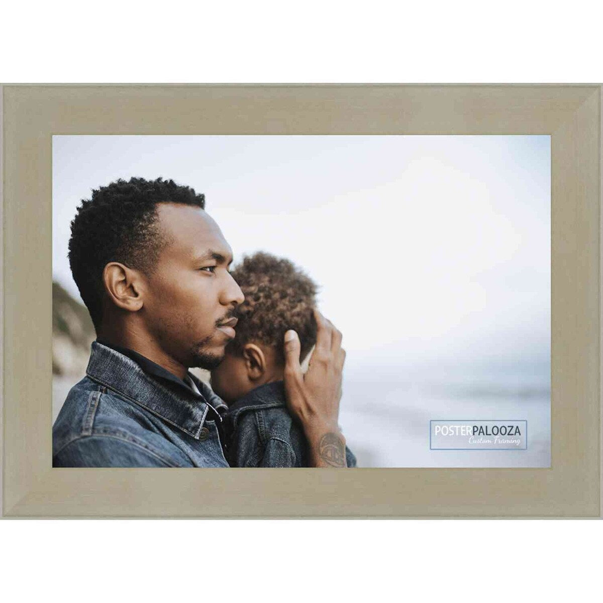 10x16 Contemporary Silver Complete Wood Picture Frame with UV Acrylic, Foam Board Backing, & Hardware