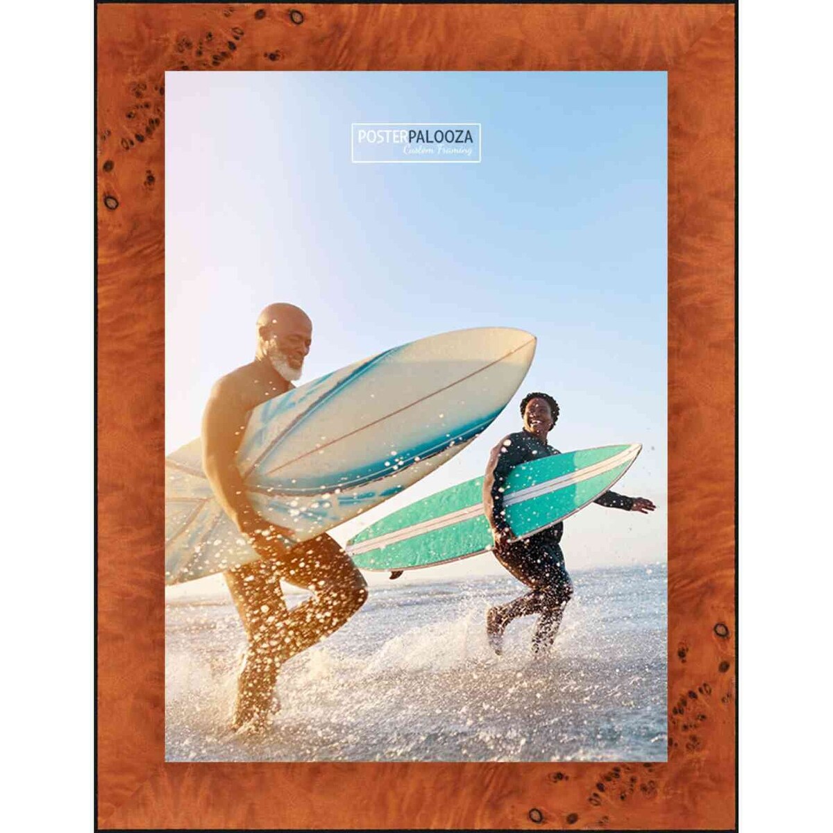 10x16 Traditional Honey Pecan Complete Wood Picture Frame with UV Acrylic, Foam Board Backing, & Hardware