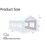 10x20x9ft Outdoor Wedding Party Tent Camping Shelter Gazebo Canopy, Garage Carport Car Canopy