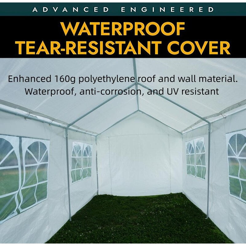 10x20x9ft Outdoor Wedding Party Tent Camping Shelter Gazebo Canopy, Garage Carport Car Canopy