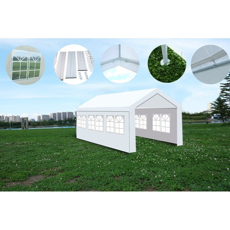 10x20x9ft Outdoor Wedding Party Tent Camping Shelter Gazebo Canopy, Garage Carport Car Canopy