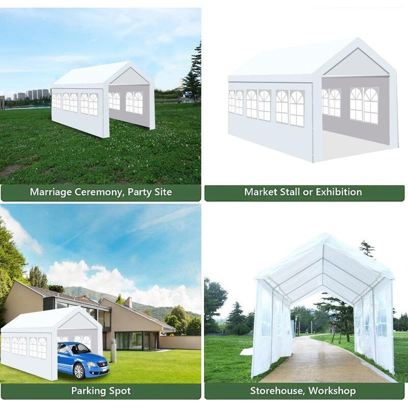 10x20x9ft Outdoor Wedding Party Tent Camping Shelter Gazebo Canopy, Garage Carport Car Canopy