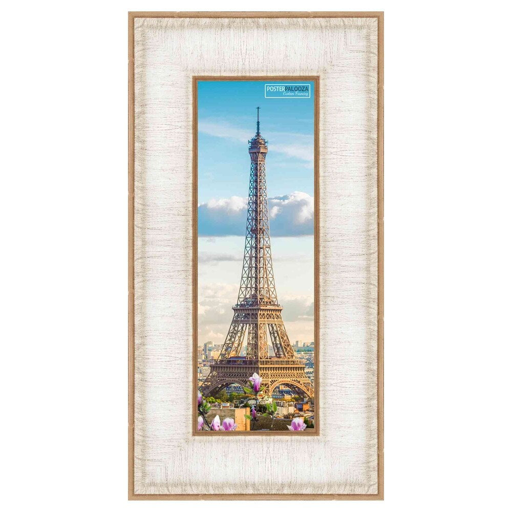 10x24 Contemporary Antique Silver Complete Wood Picture Frame with UV Acrylic, Backing, & Hardware