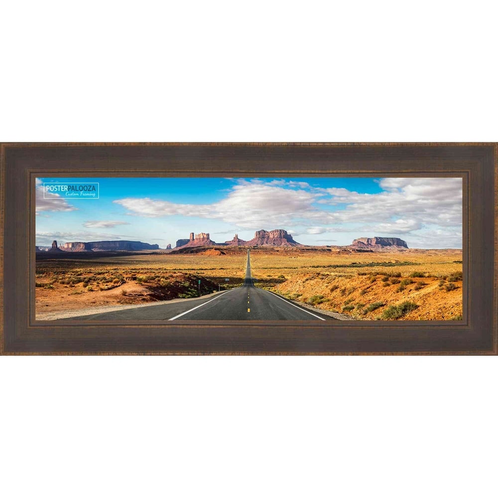 10x24 Contemporary Bronze Complete Wood Picture Frame with UV Acrylic, Foam Board Backing, & Hardware