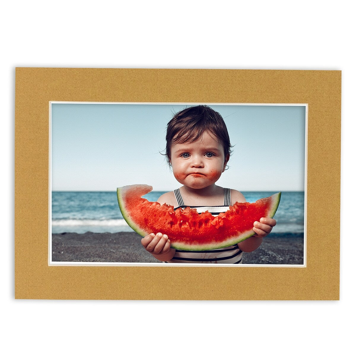 10x24 Mat Bevel Cut for 8x20 Photos - Acid Free Rattan Beige Precut Matboard - For Pictures, Photos, Framing