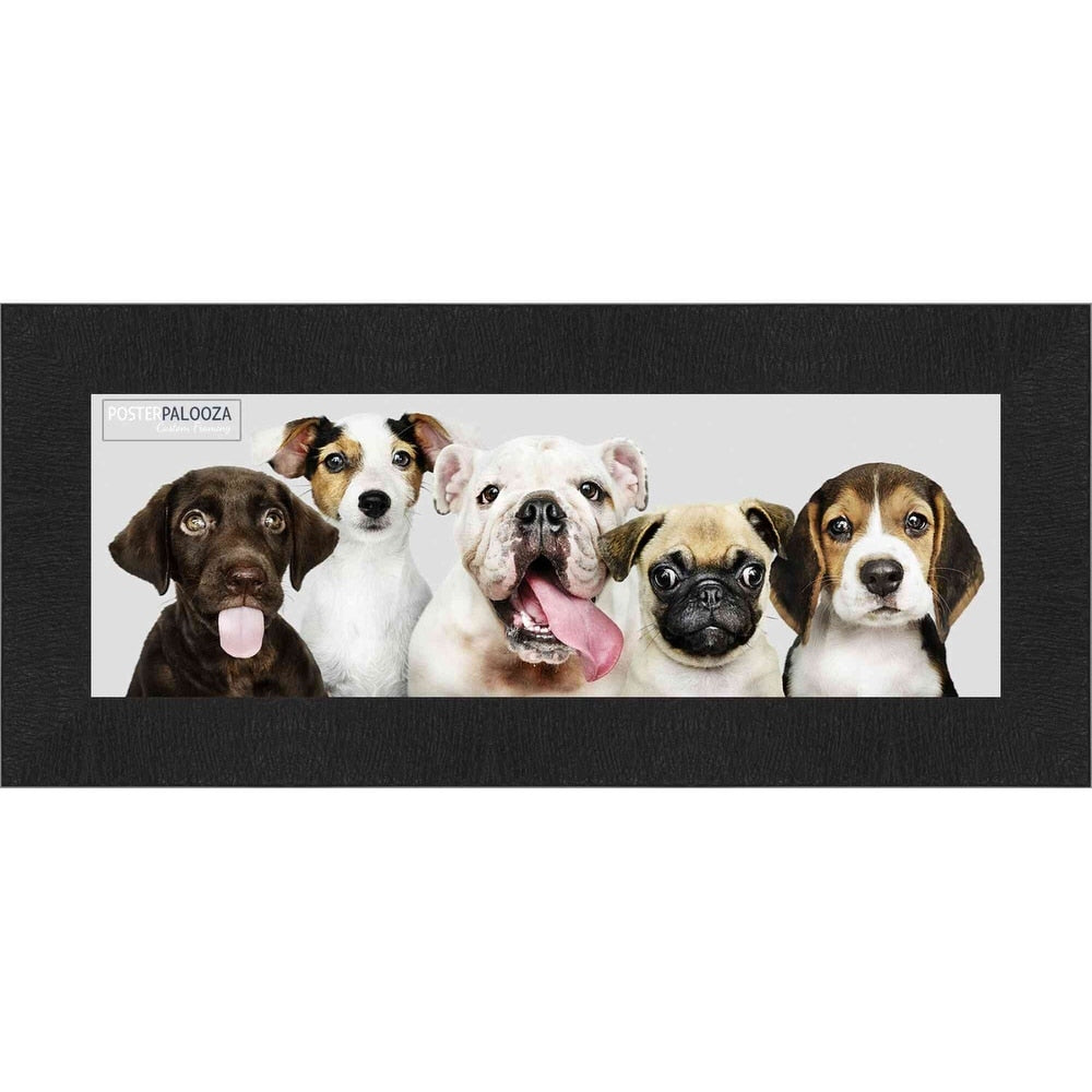 10x24 Traditional Black Complete Wood Picture Frame with UV Acrylic, Foam Board Backing, & Hardware