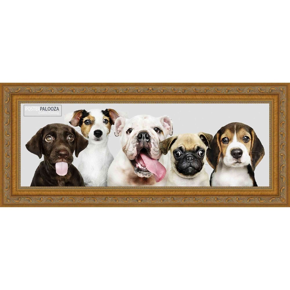 10x30 Traditional Antique Gold Complete Wood Panoramic Frame with UV Acrylic, Backing, & Hardware
