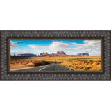 10x32 Ornate Black Complete Wood Panoramic Frame with UV Acrylic, Foam Board Backing, & Hardware