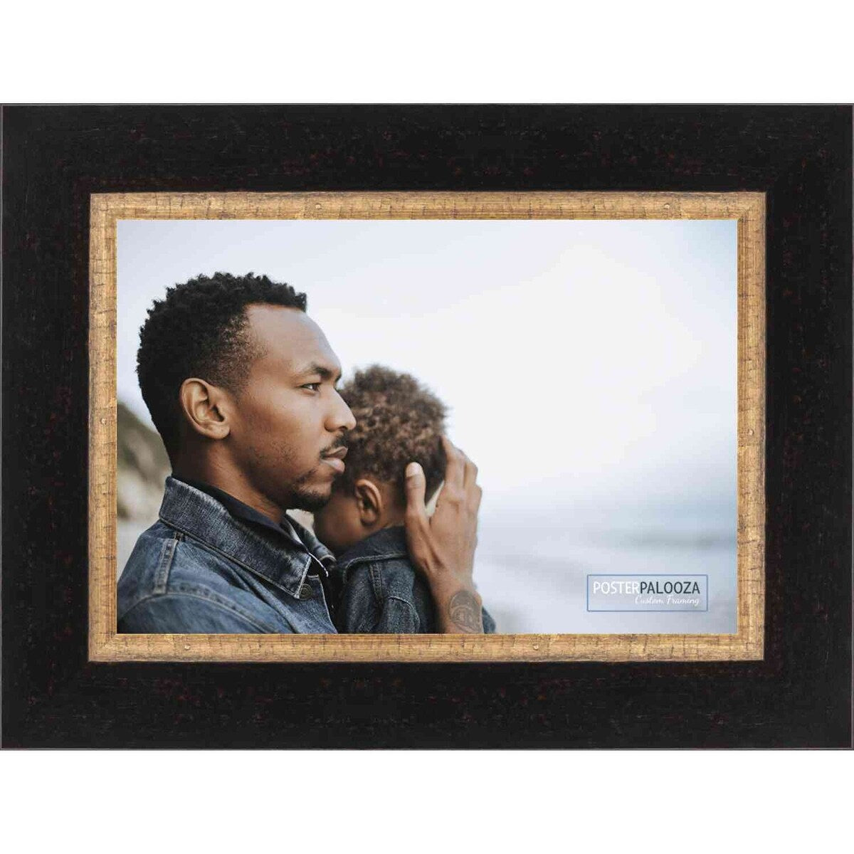 10x5 Traditional Complete Wood Picture Frame with UV Acrylic, Foam Board Backing, & Hardware