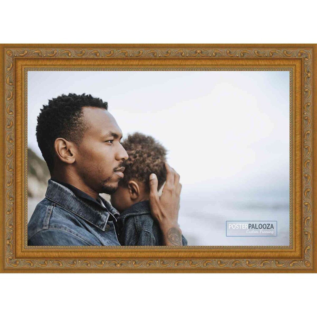 10x6 Traditional Antique Gold Complete Wood Picture Frame with UV Acrylic, Foam Board Backing, & Hardware