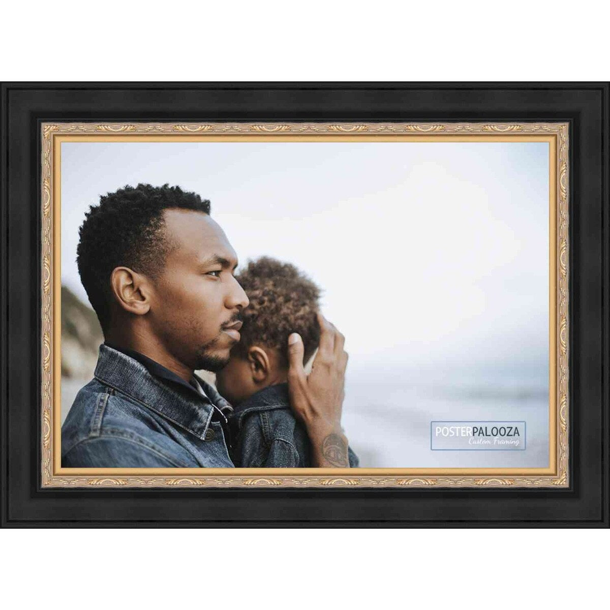 10x7 Traditional Black Complete Wood Picture Frame with UV Acrylic, Foam Board Backing, & Hardware