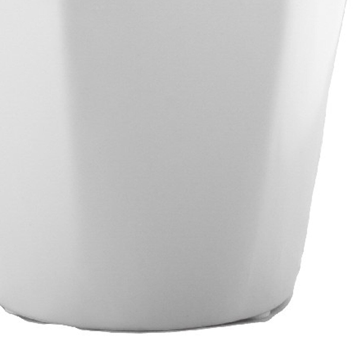 11 Inch Faceted Ceramic Vase, Tapered Bottom, Matte White