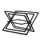 11 Inches 5 Interlinked Square Accent Decor, Black