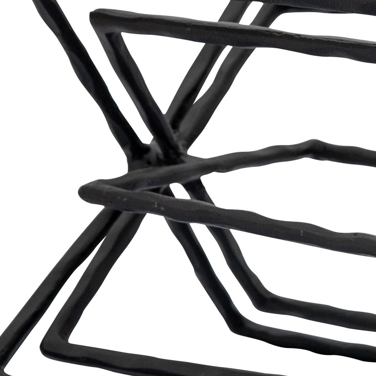11 Inches 5 Interlinked Square Accent Decor, Black