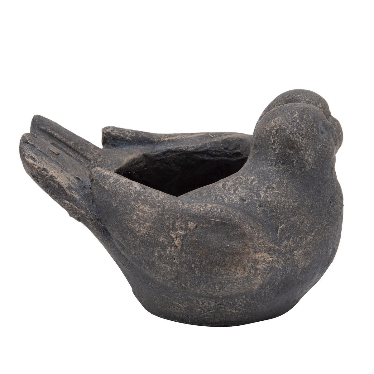 11 Inches Resin 2 Sitting and Lovebirds Planter with Open Top, Bronze