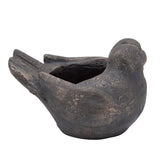 11 Inches Resin 2 Sitting and Lovebirds Planter with Open Top, Bronze