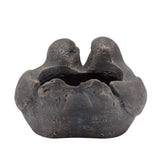 11 Inches Resin 2 Sitting and Lovebirds Planter with Open Top, Bronze