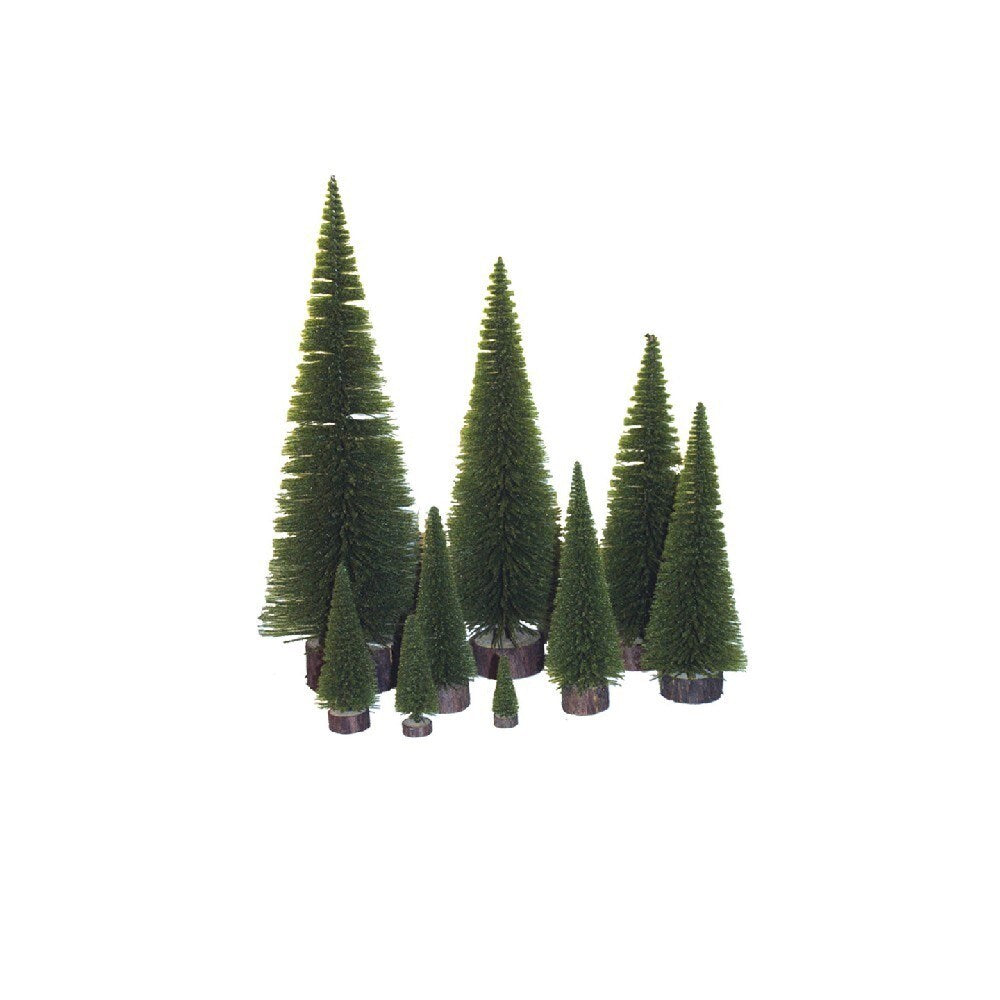 11" Moss Green Pine Village Tree