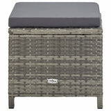 11 Piece Outdoor Dining Set with Cushions Poly Rattan Gray