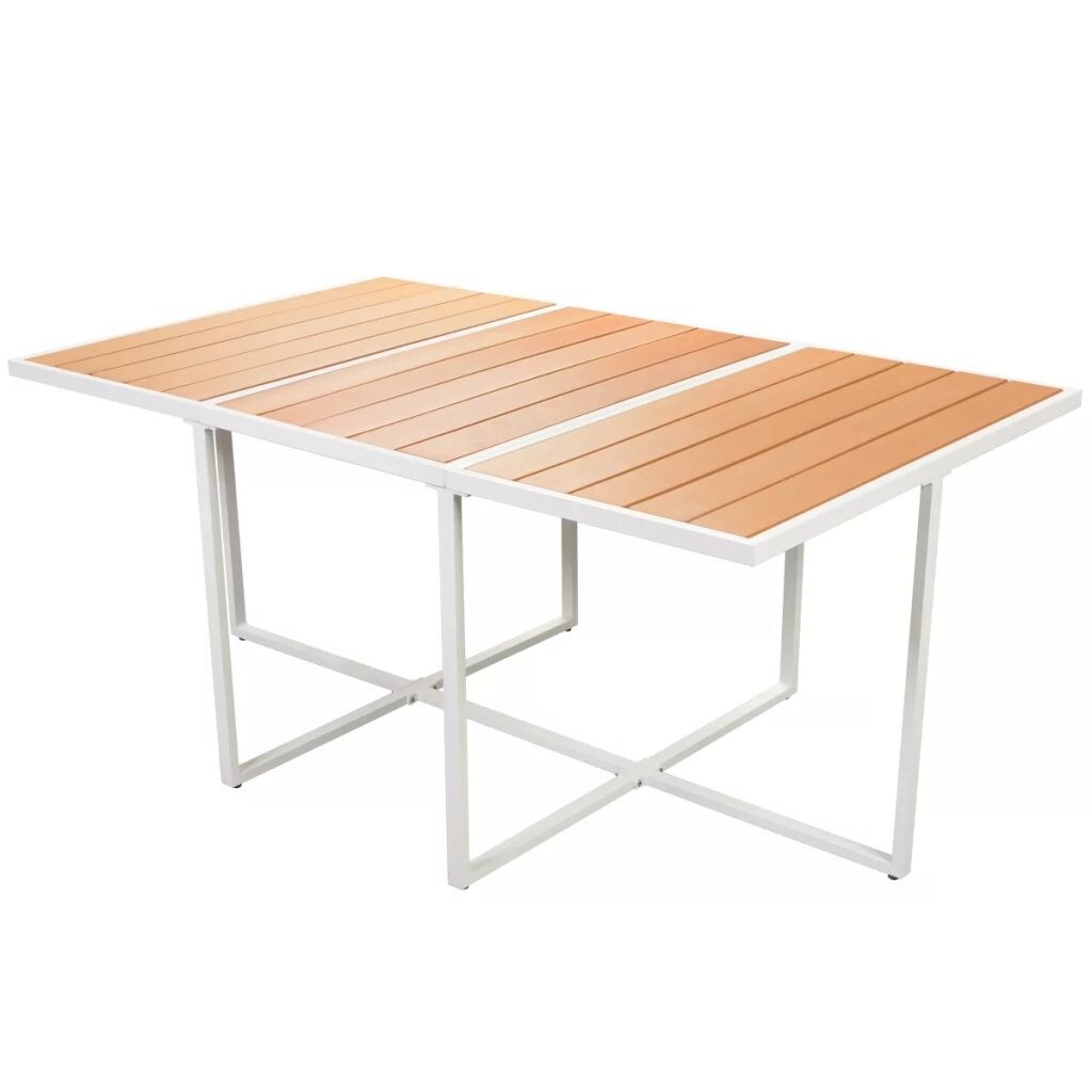 11 Piece Outdoor Dining Set with WPC Tabletop Aluminium