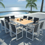 11 Piece Outdoor Dining Set with WPC Tabletop Aluminium