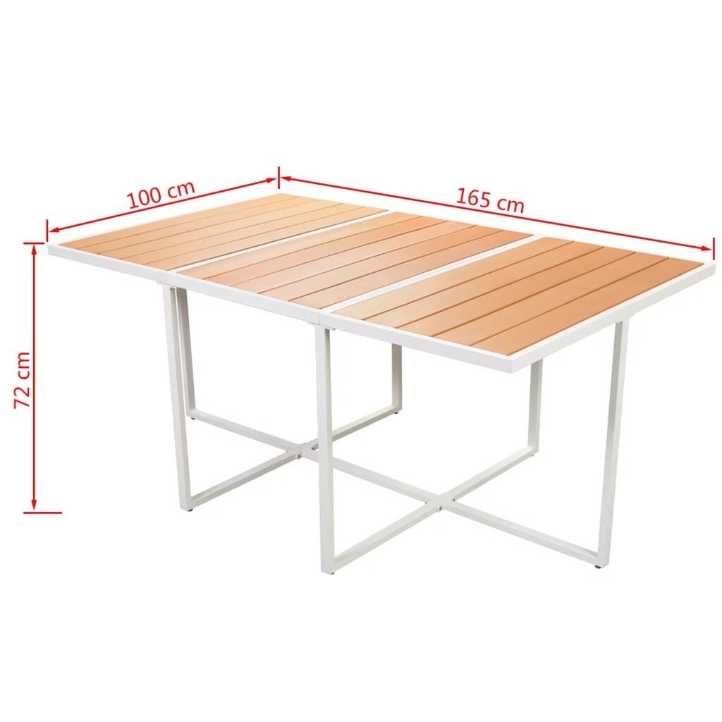 11 Piece Outdoor Dining Set with WPC Tabletop Aluminium