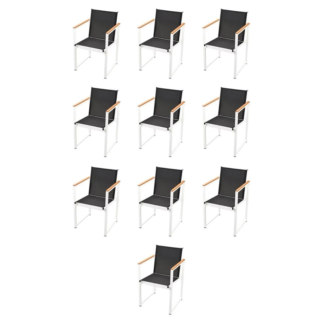 11 Piece Outdoor Dining Set with WPC Tabletop Aluminium