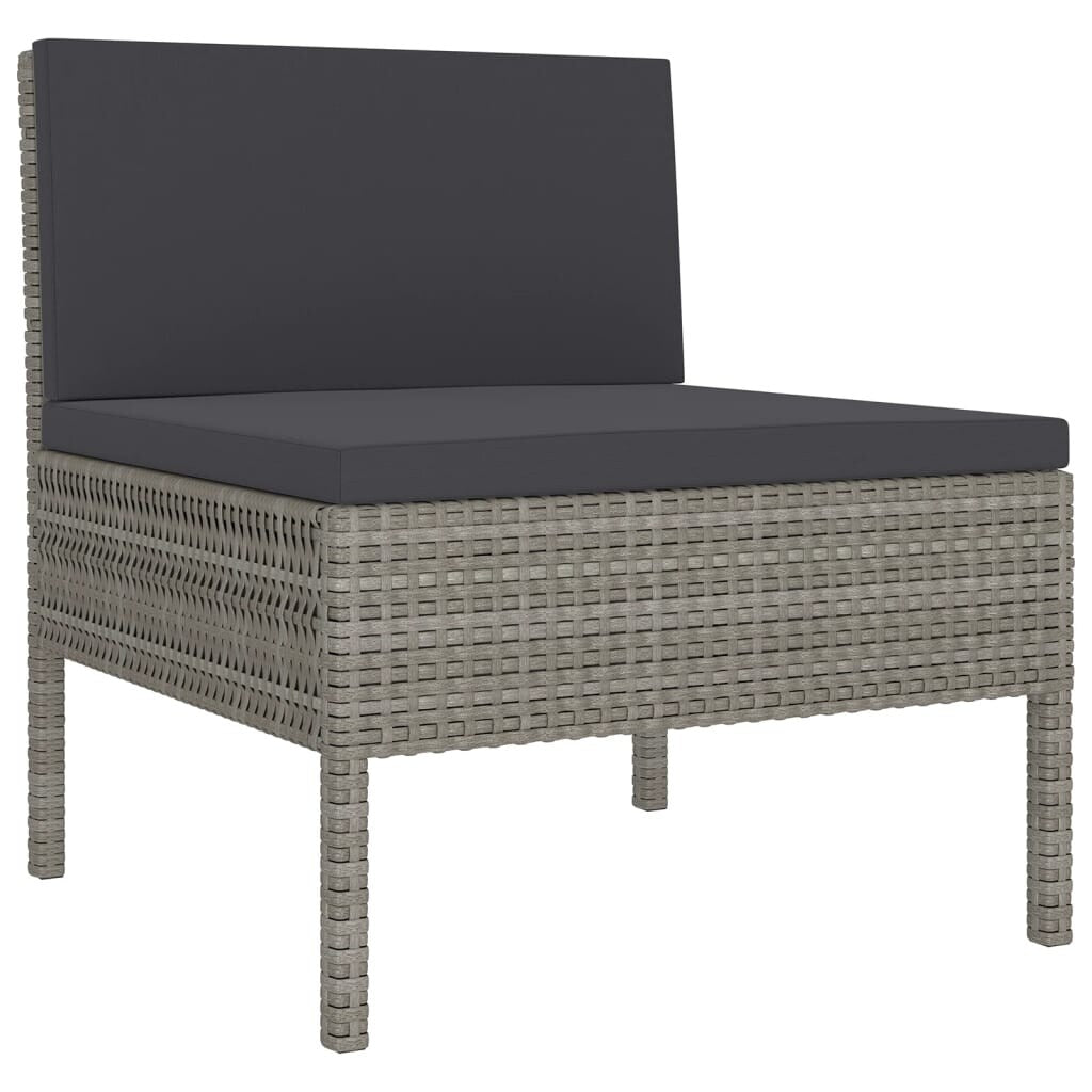 11 Piece Patio Lounge Set with Cushions Poly Rattan Gray