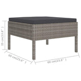 11 Piece Patio Lounge Set with Cushions Poly Rattan Gray
