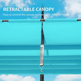 11 X 16 FT Outdoor Living Outdoor Retractable Pergola with Weather-Resistant Canopy Aluminum Garden Pergola Patio Grill Gazebo