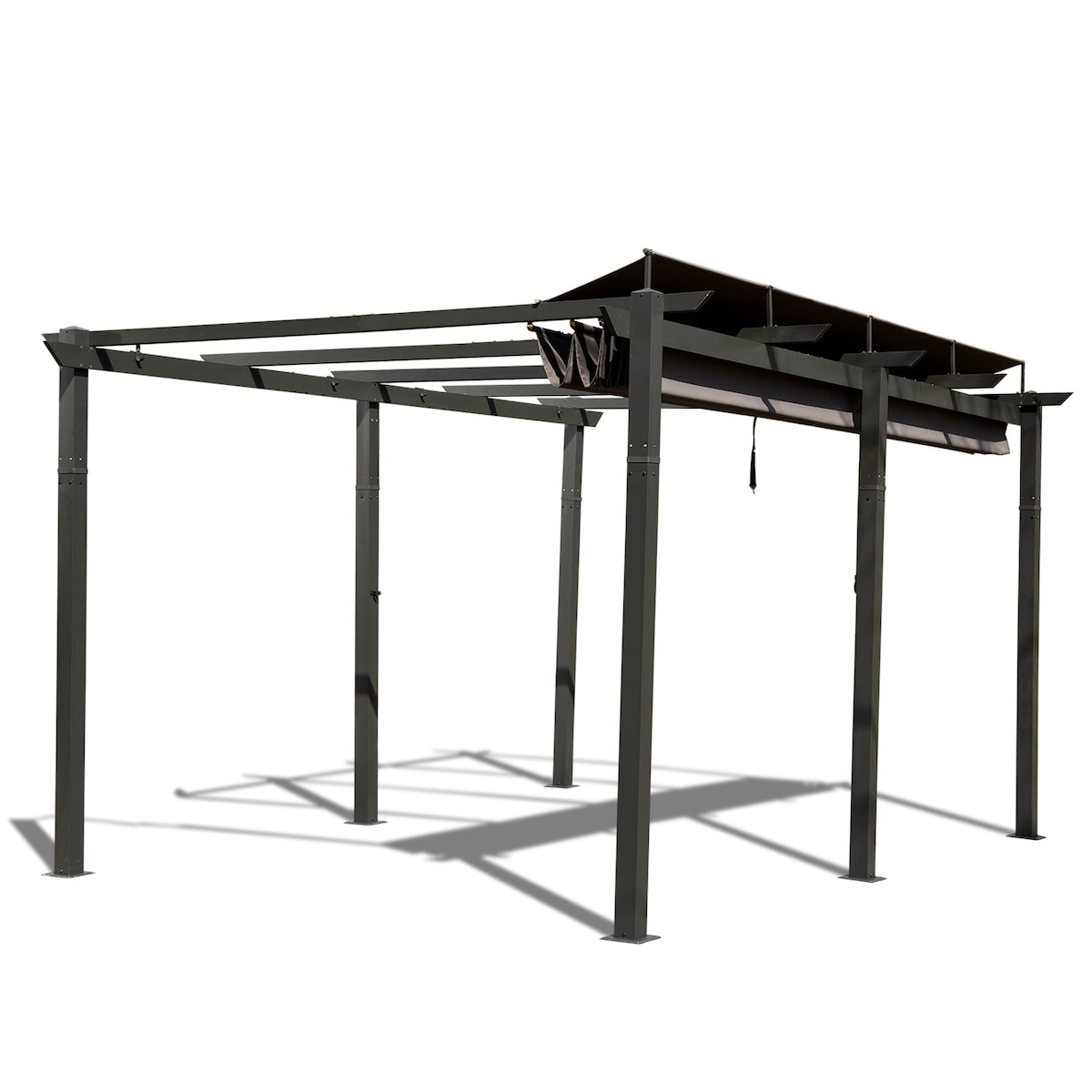 11 X 16 FT Outdoor Living Outdoor Retractable Pergola with Weather-Resistant Canopy Aluminum Garden Pergola Patio Grill Gazebo