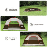 11 ft. x 7 ft. 6 Person Camping Tent with Mesh Windows, Carry Bag and Rainfly