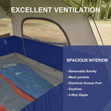 11 ft. x 7 ft. 6 Person Camping Tent with Mesh Windows, Carry Bag and Rainfly